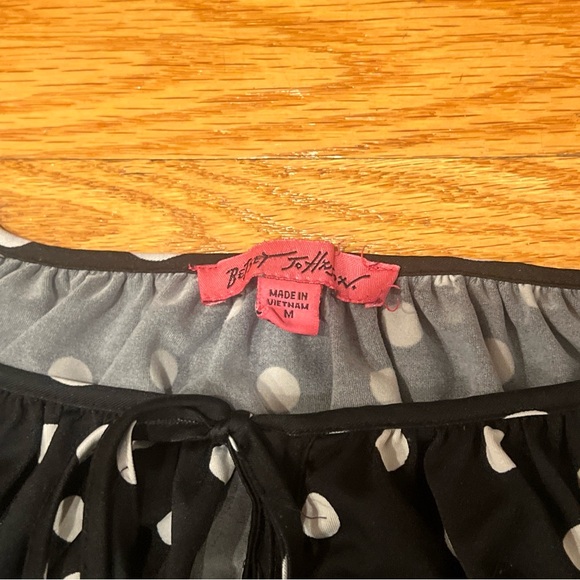 Vintage Betsy Johnson Polka Dot top size M - Picture 5 of 8